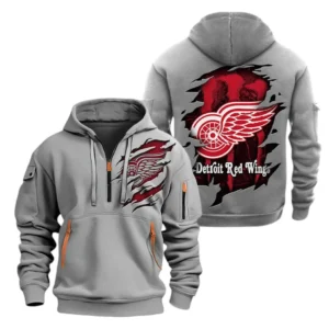 Everyday Hoodie Half Zipper, Athletic-Inspired Logo DNHL10 - Grey