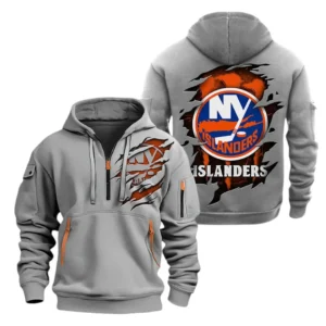 Urban Streetwear Hoodie, Half-Zip with Exclusive Logo DNHL10 - Grey