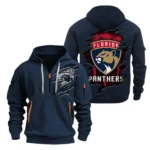 Outdoor Half-Zip Hoodie, Team Spirit Logo Design DNHL10 - Navy