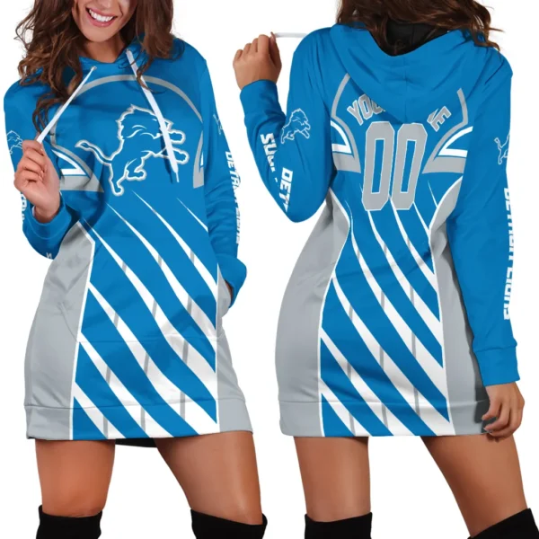 Fan Claw Squad Hoodie Dress Women, Sporty Women's Hoodie Dress PTHDDDL00