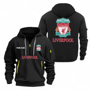 Urban Streetwear Hoodie, Half-Zip with Exclusive Logo EPL104 - Black