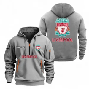 Everyday Hoodie Half Zipper, Athletic-Inspired Logo EPL104 - Grey