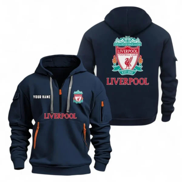 Performance Hoodie Half Zipper, Fan Edition Logo EPL104 - Navy