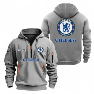 Training Hoodie Half Zipper, Fan-Friendly Logo Design EPL104 - Grey