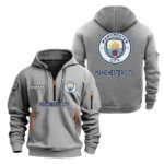 Lightweight Sports Hoodie Half Zipper, Unique Logo Print EPL104 - Grey