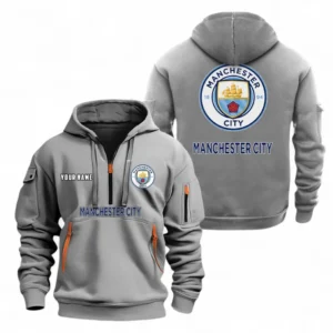 Lightweight Sports Hoodie Half Zipper, Unique Logo Print EPL104 - Grey