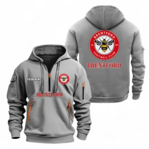 Urban Streetwear Hoodie, Half-Zip with Exclusive Logo EPL104 - Grey