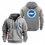 Training Hoodie Half Zipper, Fan-Friendly Logo Design EPL104 - Grey