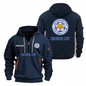 Casual Sports Hoodie Half Zipper, Modern Logo Detail Printing EPL104 - Navy