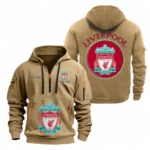 Fan Gift Hoodie Half Zipper, Sports-Inspired Logo Design EPL110 - Khaki