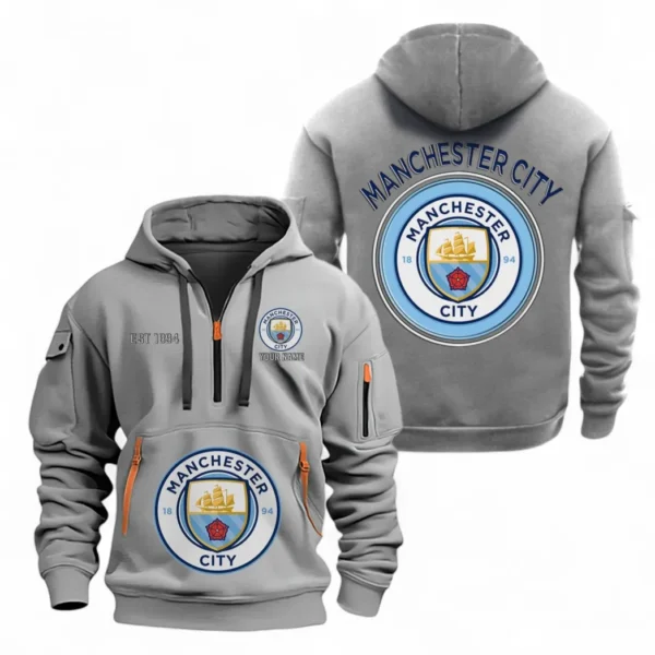 Urban Streetwear Hoodie, Half-Zip with Exclusive Logo EPL110 - Grey