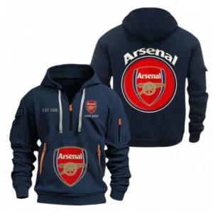 Outdoor Half-Zip Hoodie, Team Spirit Logo Design EPL110 - Navy