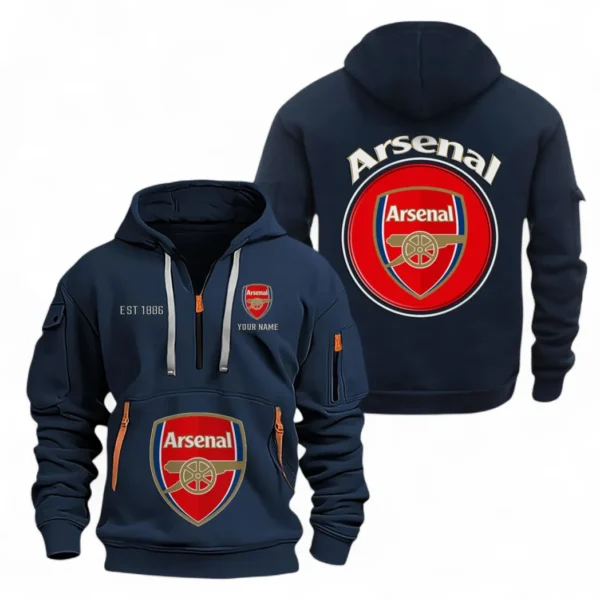 Outdoor Half-Zip Hoodie, Team Spirit Logo Design EPL110 - Navy