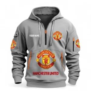 Training Hoodie Half Zipper, Fan-Friendly Logo Design EPL116 - Grey