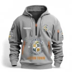 Athletic Half-Zip Hoodie, Team-Style Logo Print Hoodie Gift For Football Fans EPL116 - Grey