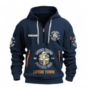 Fan Gift Hoodie Half Zipper, Sports-Inspired Logo Design EPL116 - Navy