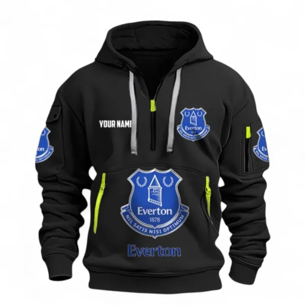 Urban Streetwear Hoodie, Half-Zip with Exclusive Logo EPL116 - Black