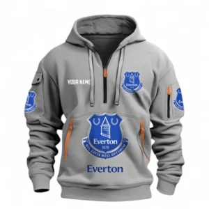 Everyday Hoodie Half Zipper, Athletic-Inspired Logo EPL116 - Grey