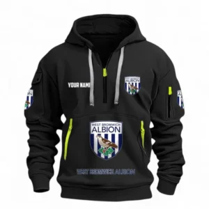 Everyday Hoodie Half Zipper, Athletic-Inspired Logo EPL116 - Black