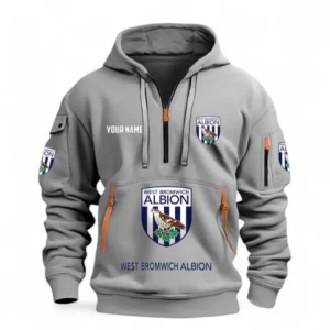 Lightweight Sports Hoodie Half Zipper, Unique Logo Print EPL116 - Grey