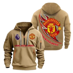 Everyday Hoodie Half Zipper, Athletic-Inspired Logo EPL270 - Khaki