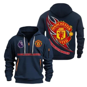 Outdoor Half-Zip Hoodie, Team Spirit Logo Design EPL270 - Navy