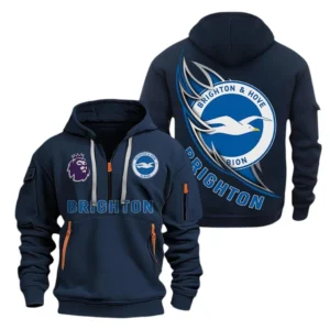 Casual Sports Hoodie Half Zipper, Modern Logo Detail Printing EPL270 - Navy