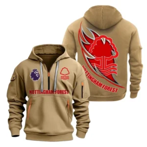 Everyday Hoodie Half Zipper, Athletic-Inspired Logo EPL270 - Khaki