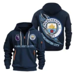 Fan Gift Hoodie Half Zipper, Sports-Inspired Logo Design EPL270 - Navy