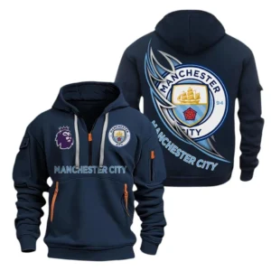 Fan Gift Hoodie Half Zipper, Sports-Inspired Logo Design EPL270 - Navy