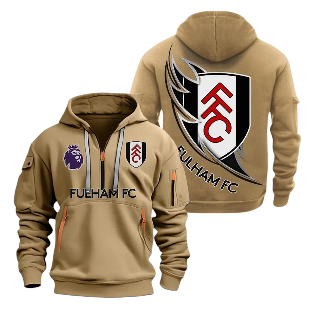 Everyday Hoodie Half Zipper, Athletic-Inspired Logo EPL270 - Khaki