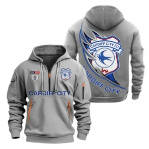 Casual Sports Hoodie Half Zipper, Modern Logo Detail Printing EPL270 - Gray