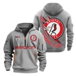 Fan Gift Hoodie Half Zipper, Sports-Inspired Logo Design EPL270 - Gray