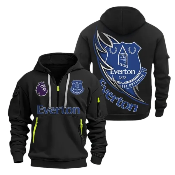 Urban Streetwear Hoodie, Half-Zip with Exclusive Logo EPL270 - Black
