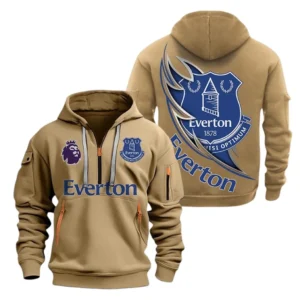 Everyday Hoodie Half Zipper, Athletic-Inspired Logo EPL270 - Khaki