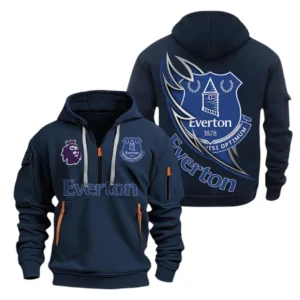 Outdoor Half-Zip Hoodie, Team Spirit Logo Design EPL270 - Navy