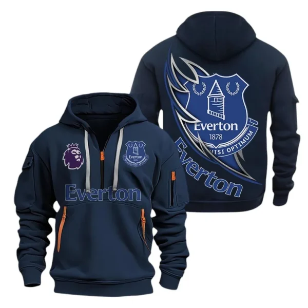 Outdoor Half-Zip Hoodie, Team Spirit Logo Design EPL270 - Navy