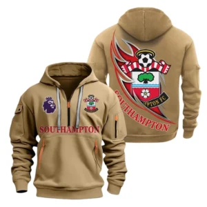 Lightweight Sports Hoodie Half Zipper, Unique Logo Print EPL270 - Khaki