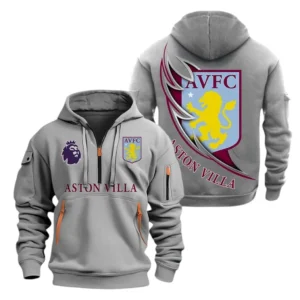 Fan Gift Hoodie Half Zipper, Sports-Inspired Logo Design EPL270 - Gray