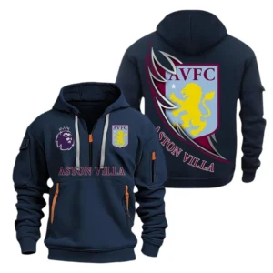 Casual Sports Hoodie Half Zipper, Modern Logo Detail Printing EPL270 - Navy