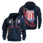 Fan Gift Hoodie Half Zipper, Sports-Inspired Logo Design EPL270 - Navy