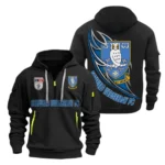 Everyday Hoodie Half Zipper, Athletic-Inspired Logo EPL270 - Black