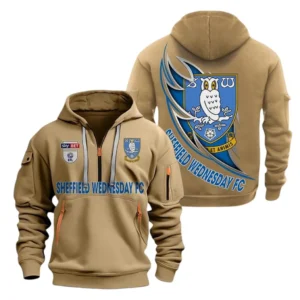 Lightweight Sports Hoodie Half Zipper, Unique Logo Print EPL270 - Khaki