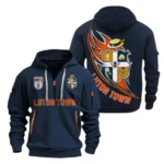 Casual Sports Hoodie Half Zipper, Modern Logo Detail Printing EPL270 - Navy