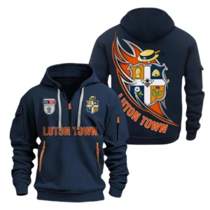Casual Sports Hoodie Half Zipper, Modern Logo Detail Printing EPL270 - Navy