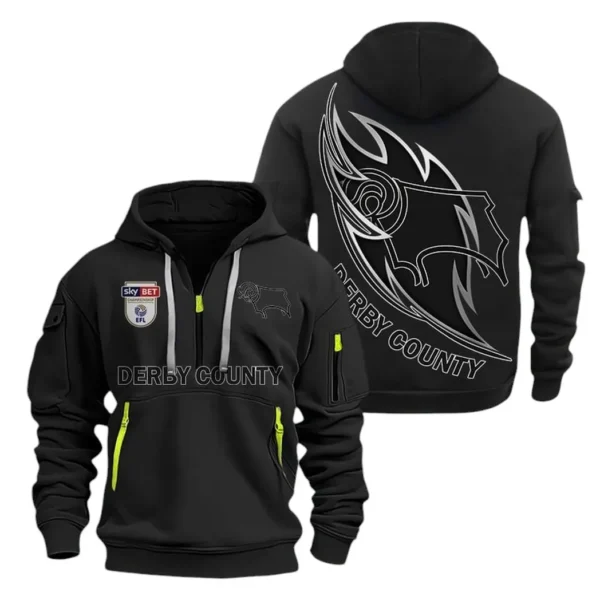 Urban Streetwear Hoodie, Half-Zip with Exclusive Logo EPL270 - Black