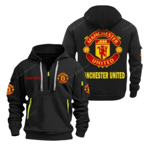 Everyday Hoodie Half Zipper, Athletic-Inspired Logo EPL280 - Black
