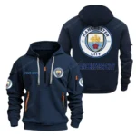 Fan Gift Hoodie Half Zipper, Sports-Inspired Logo Design EPL280 - Navy