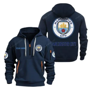 Fan Gift Hoodie Half Zipper, Sports-Inspired Logo Design EPL280 - Navy