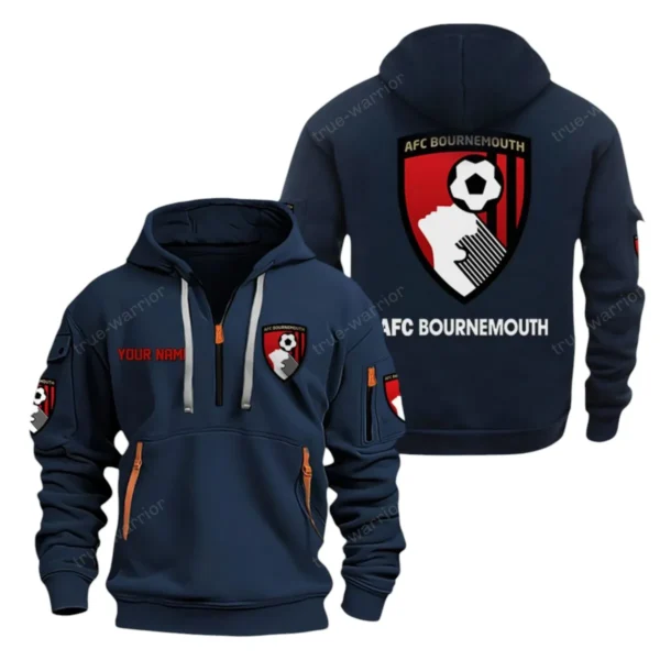 Outdoor Half-Zip Hoodie, Team Spirit Logo Design EPL280 - Navy